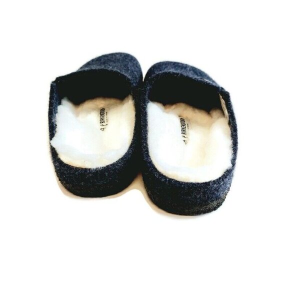 Birkenstock Zermatt Shearling Lined Slide Slippers Kids Size L1 EU32 Dark Blue - Picture 7 of 9